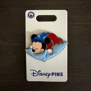 2026 Disney Parks Sorcerer Mickey Mouse Napping Sleeping Pillow OE Pin
